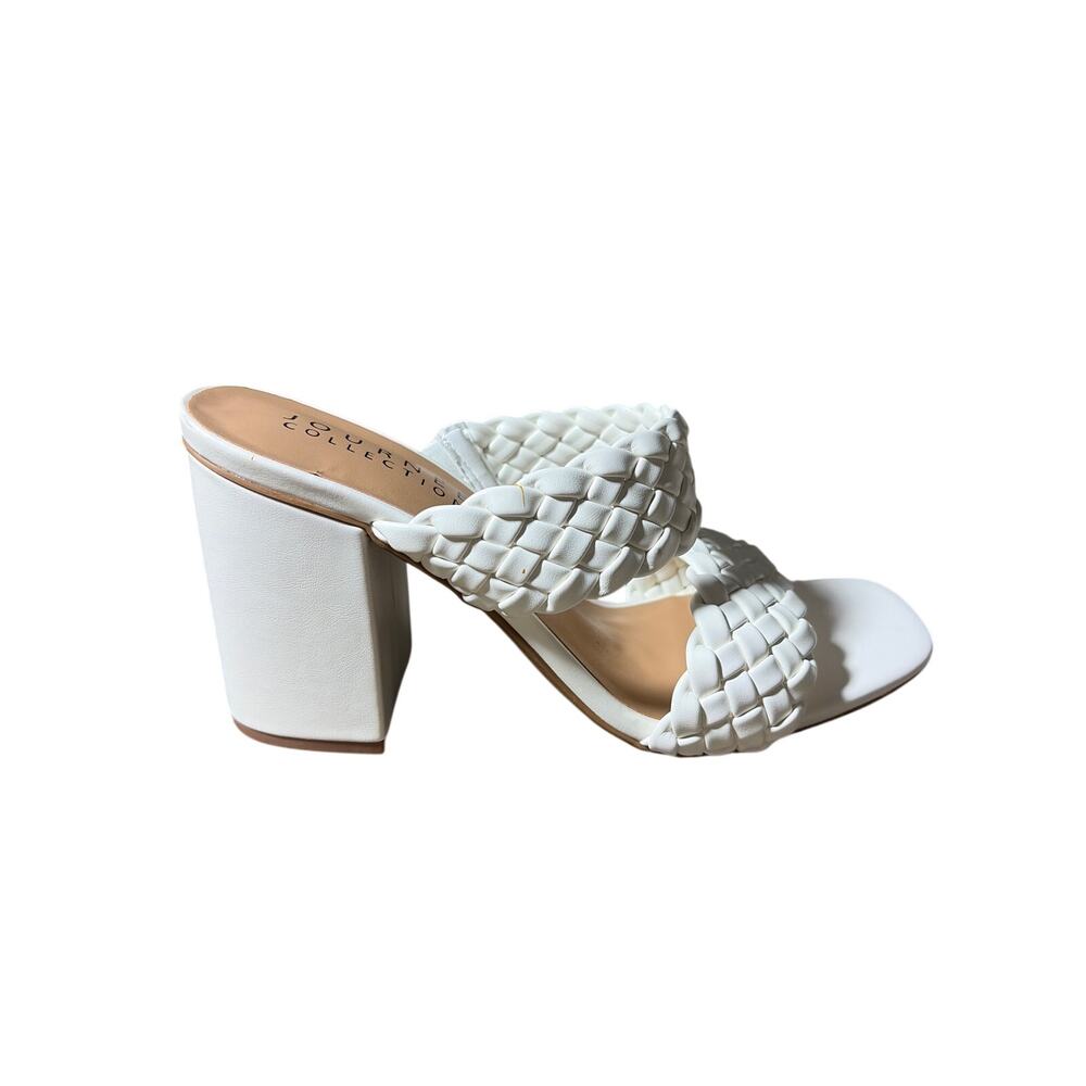 Journee Melissa Braided Chunky Heel Slip on Sandal Size 9.5 NEW without box